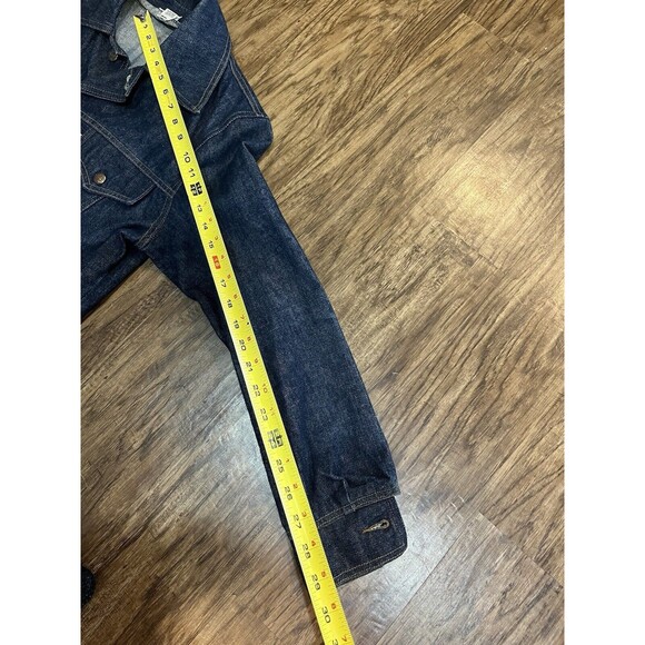 Vintage Levi's Orange Tab Long Split Tail Dark Denim Chore Jacket Men's Size M - Picture 14 of 15